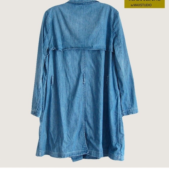 MAX JEANS BY MAX STUDIOS (NEW) MILITARY DOUBLE BREASTED TRENCH COAT SZ S - Picture 2 of 14